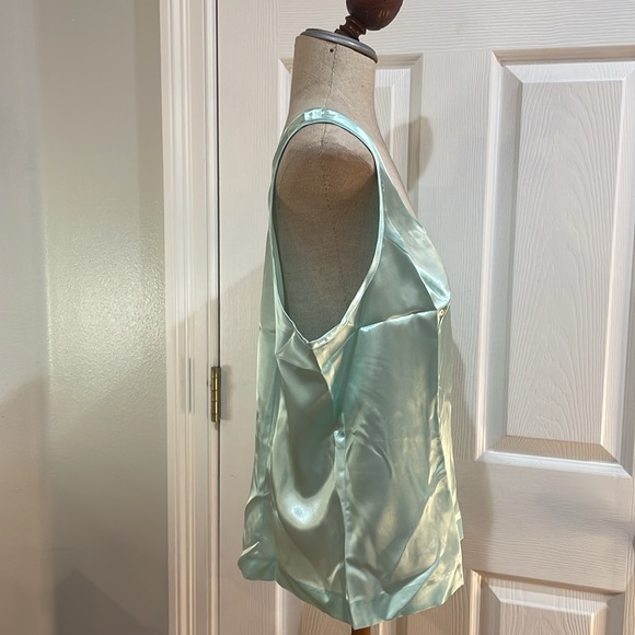 Adressing Woman scoop neck sleeveless top side zipper polyester mint green XL - Picture 2 of 8